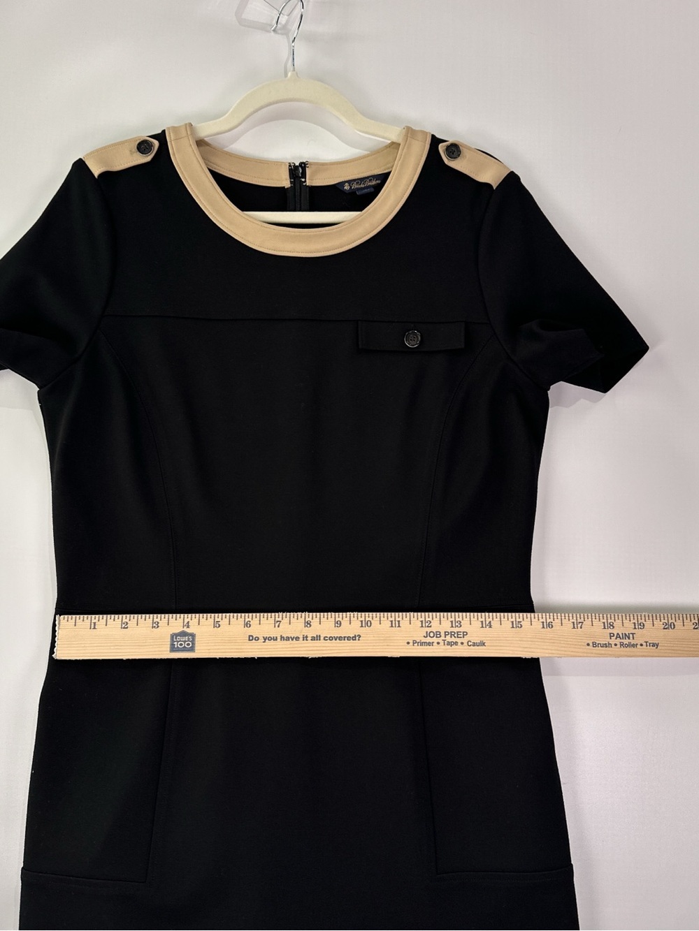 Brooks Brothers Sheath Dress Short Sleeve Button Epaulet Viscose Blend Size 10 - Picture 11 of 15